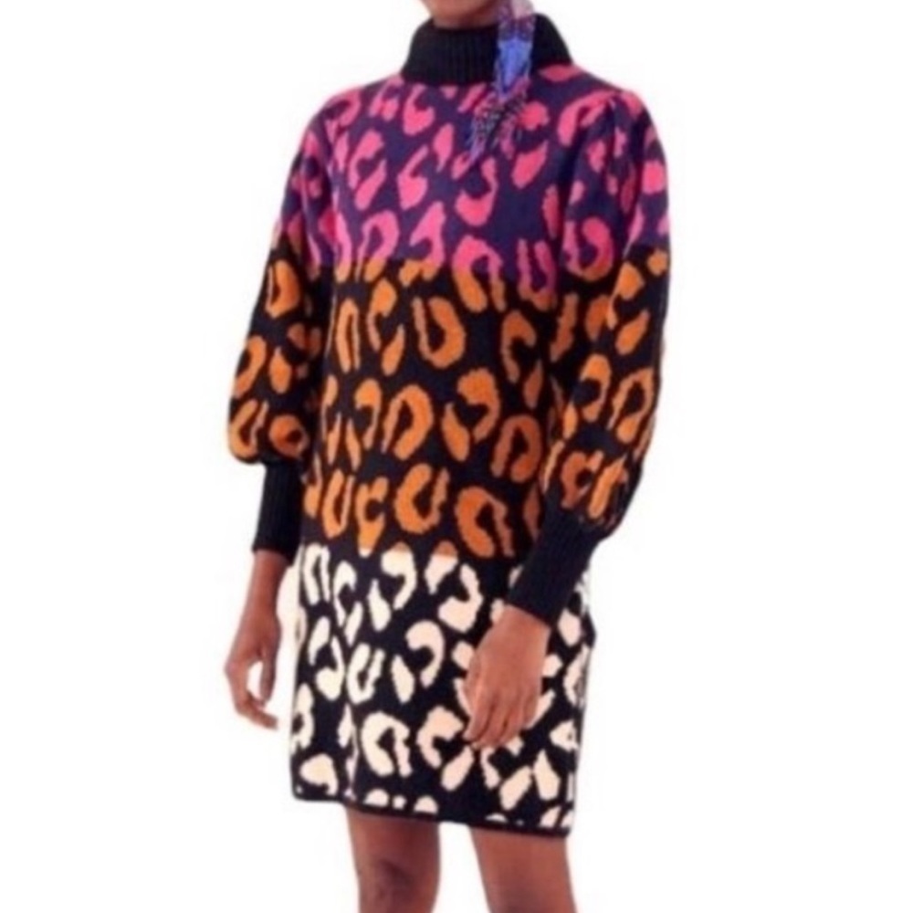 Farm, Rio mixed leopard knit sweater dress - Picture 14 of 14
